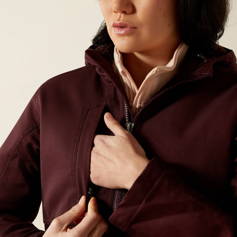 ARIAT WOMENS REBAR DURCANVAS INSULATED JACKET - FUDGE