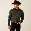 ARIAT MENS TEAM PHILBERT CLASSIC FIT SHIRT - BLACK/TEAL