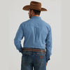 WRANGLER MENS GEORGE STRAIGHT BUTTONE DOWN SHIRT - BLUE CHAIN