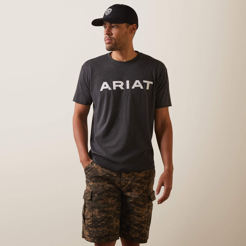 ARIAT MENS BRANDED TEE - CHARCOAL