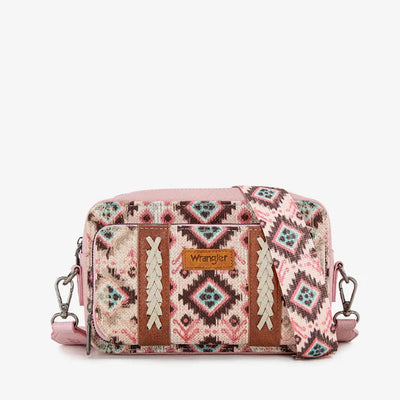 WRANGLER AZTEC DUAL SIDED PRINT CROSSBODY PURSE