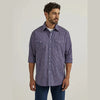 WRANGLER MENS WESTERN SHIRT - BLUE/PURPLE  PLAID