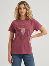 WRANGLER WOMENS SOUTHWESTERN GRAPHIC REGULAR FIT TEE - ROAN ROUGE