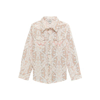 WRANGLER GIRLS WESTERN TOP - WHITE/ORANGE