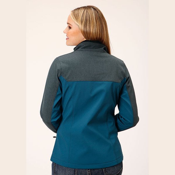 ROPER WOMENS SOFT SHELL JACKET GREY TEAL