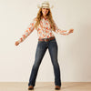 ARIAT WOMENS MID RISE LILLA BOOT CUT JEANS