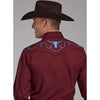 ROPER MENS EMBROIDERED SHIRT WITH LONGHORN ON BACK