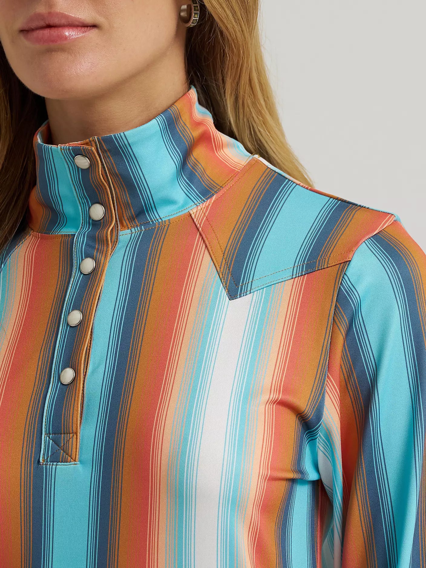 WRANGLER WOMENS SKYE PERFORMANCE QUARTER SNAP PULLOVER - BLUE SERAPE