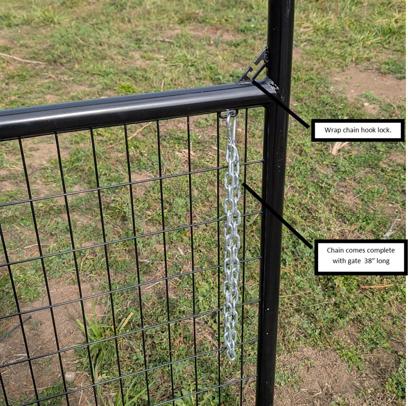 6' MESH BORDER WIRE MESH GATE (BLACK)