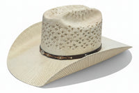 TEXAS GOLD STRAW HAT WITH BROWN BAND