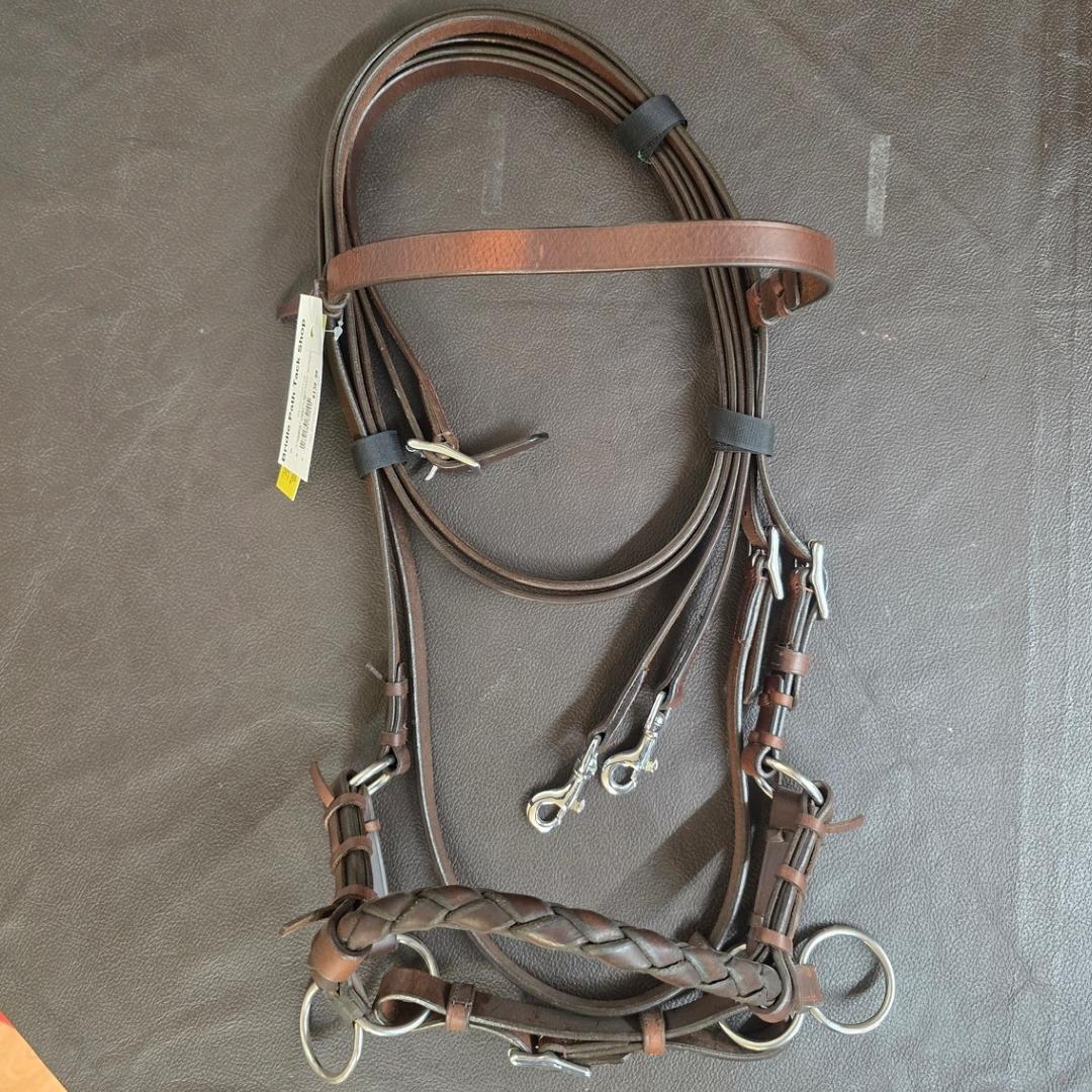 SIDEPULL WITH BRAIDED NOSEBAND - HORSE DARK OIL