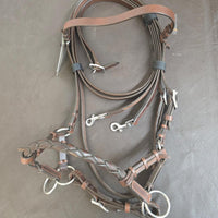 SIDEPULL WITH BRAIDED NOSEBAND - HORSE DARK OIL