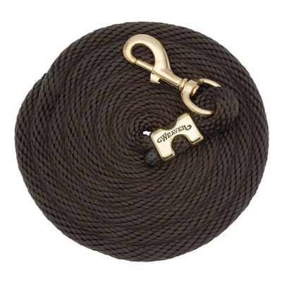WEAVER LEATHER POLY LEAD ROPE 10' WITH SOLID BRASS SNAP - SOLID COLORS