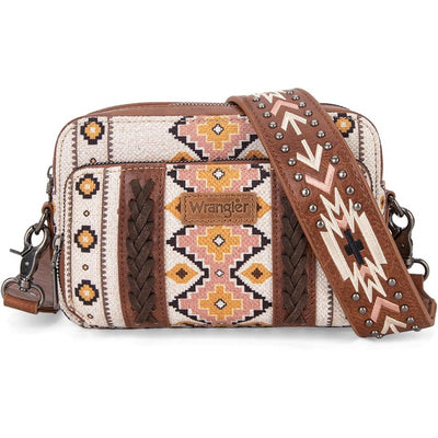 WRANGLER AZTEC DUAL SIDED PRINT CROSSBODY PURSE