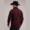 STETSON MENS WINE FLANNEL PLAID SHIRT