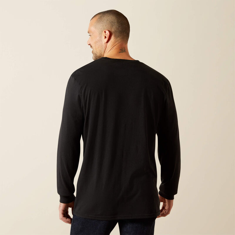 ARIAT MENS CLEAN STRIPE LONG SLEEVE TEE - BLACK
