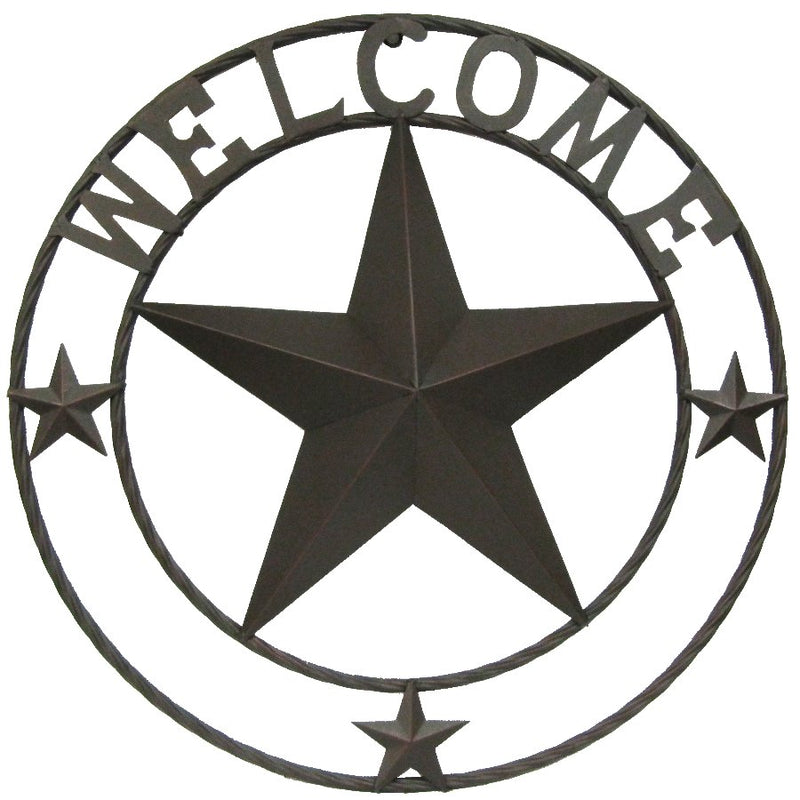 METAL WELCOME SIGN WITH STAR - 23"