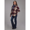 ROPER WOMENS SHIRTJAC LINED HERRINGBONE PLAID