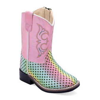 OLD WEST TODDLER WESTERN BOOTS - PINK PASTEL