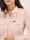 WRANGLER WOMENS EMBROIDERED COLLAR SLIM SNAP SHIRT