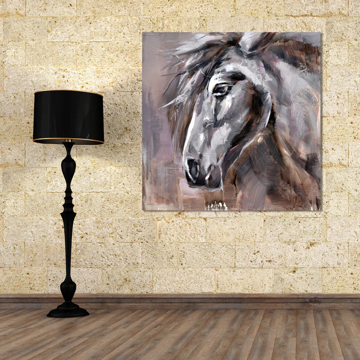 DARK STALLION OIL PAINTING