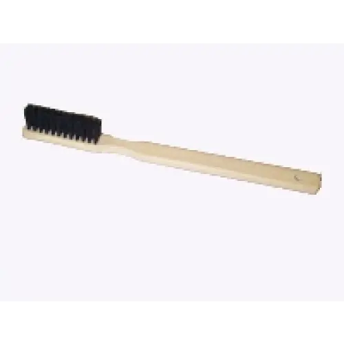 WOODEN HANGLE BRUSH WITH BLACK BRISTLES 7"