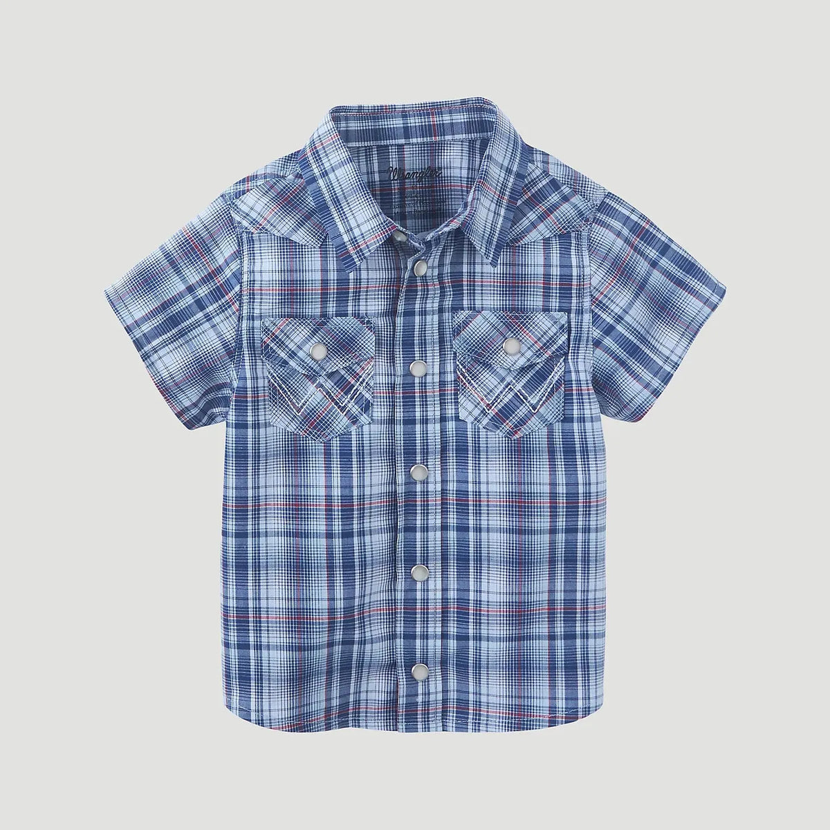 WRANGLER BABY BOY SHORT SLEEVE SHIRT - BLUE PLAID