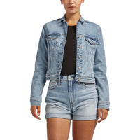 SILVER WOMENS FITTED JEAN JACKET