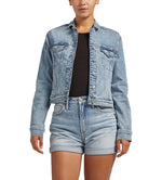 SILVER WOMENS FITTED JEAN JACKET