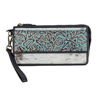 MYRA KETTLE HILL HAND TOOLED BANDED WALLET