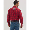 WRANGLER MENS LOGO PBR WESTERN SNAP SHIRT - CHERRY RED