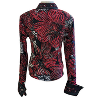 Western Show Pleasure Rail Shirt Jacket - RED & BLACK - Medium