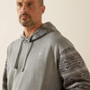 ARIAT MENS SOUTHWESTERN COLOR BLOCK HOODIE - GREY GEO SERAPE