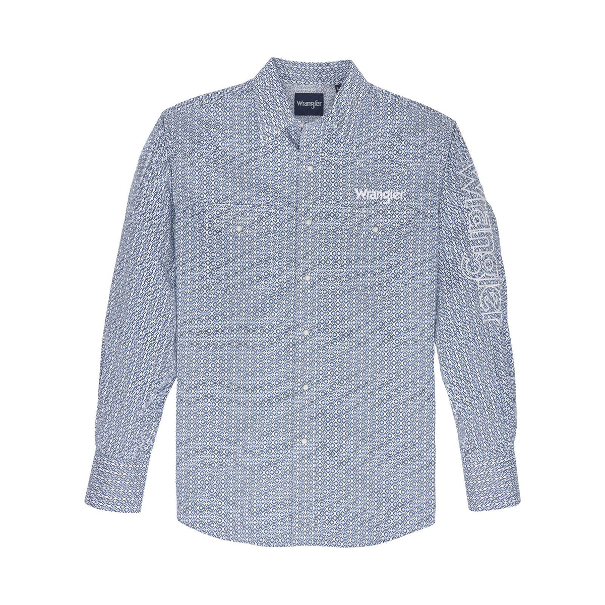 WRANGLER MENS LOGO SHIRT - BLUE