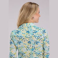 ROPER WOMENS FLORAL AZTEC CHINTZ PRINT SHIRT