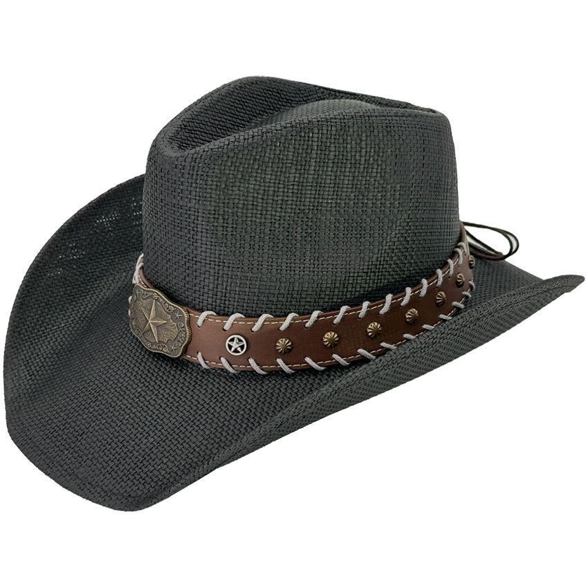 COWBOY HAT BLACK WITH LACED EDGE BAND