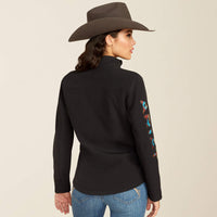 ARIAT WOMENS TEAM SOFTSHELL JACKET - BLACK/SERRANO SOUTHWEST PRINT