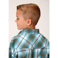 ROPER BOYS MEADOW PLAID WESTERN SHIRT