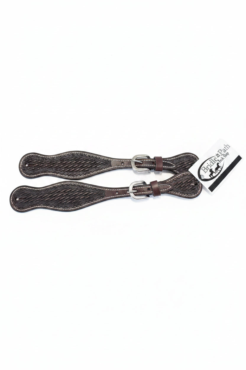 Basket Weave Spur Straps - Dark Oil