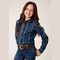 ROPER GIRLS RETRO PIPED FANCY YOKE WESTERN SHIRT