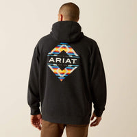 ARIAT MENS DIAMOND CANYON HOODIE - BLACK HEATHER