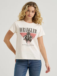 WRANGLER WOMEN GRAPHIC RETRO TEE - WHISPER WHITE