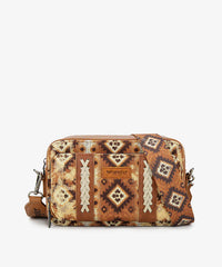 WRANGLER AZTEC DUAL SIDED PRINT CROSSBODY PURSE