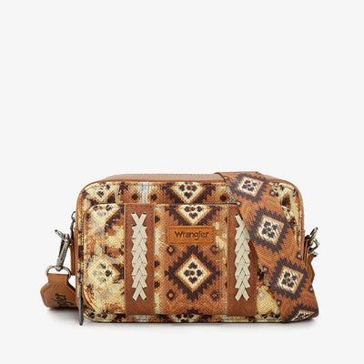 WRANGLER AZTEC DUAL SIDED PRINT CROSSBODY PURSE