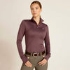 ARIAT WOMENS GRIDWORK 1/4 ZIP BASELAYER - HUCKLEBERRY