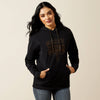 ARIAT WOMENS BOOTED LOGO HOODIE - BLACK