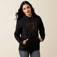 ARIAT WOMENS BOOTED LOGO HOODIE - BLACK