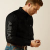 ARIAT MENS TEAM LOGO TWILL FITTED SHIRT - BLACK