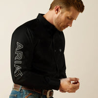 ARIAT MENS TEAM LOGO TWILL FITTED SHIRT - BLACK