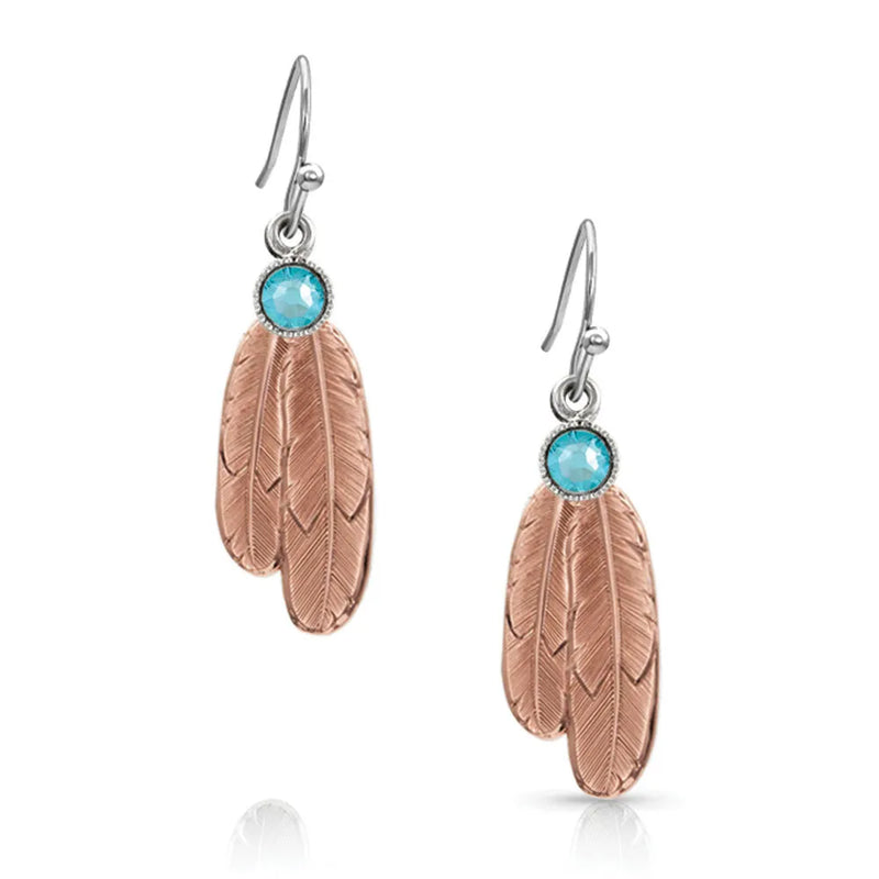 MONTANA SILVERSMITHS GIFT OF ROSE GOLD FEATHER EARRINGS
